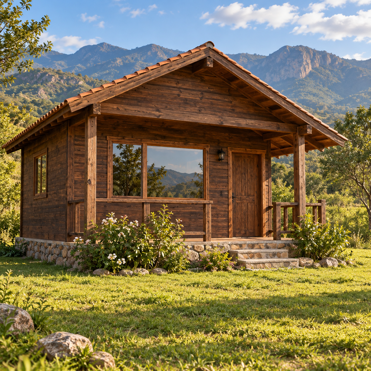 Cabaña campestre de madera