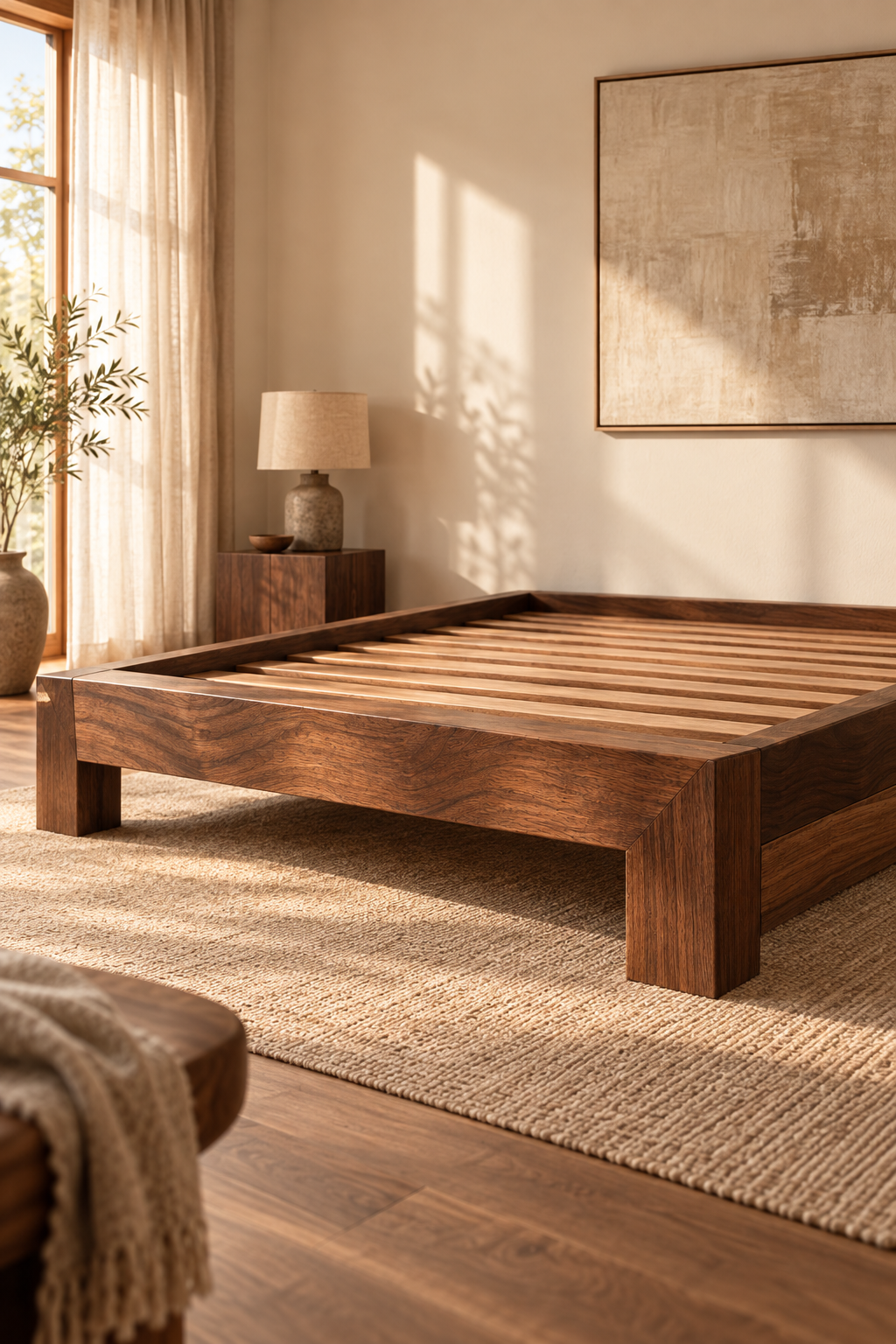 Base de cama de madera